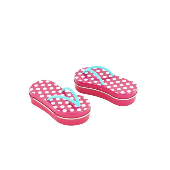 Slipper blik Roze met witte stippen