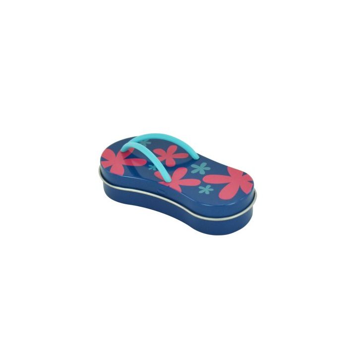 Klein blauw slipper blik