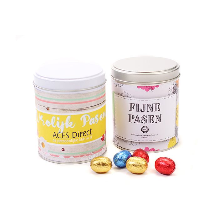 Blikje met 400 gram paaseitjes