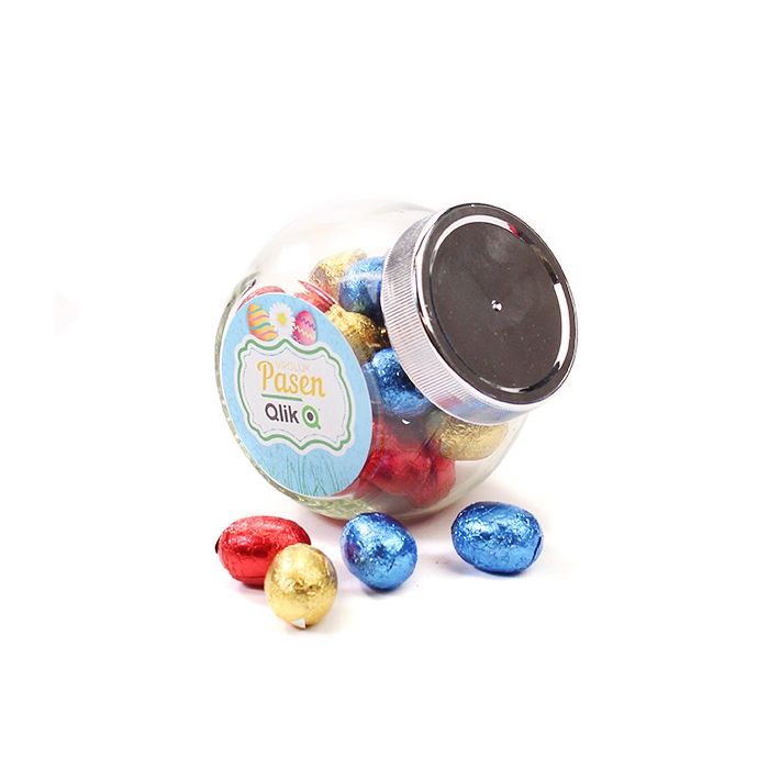 Glazenpot met paaseitjes