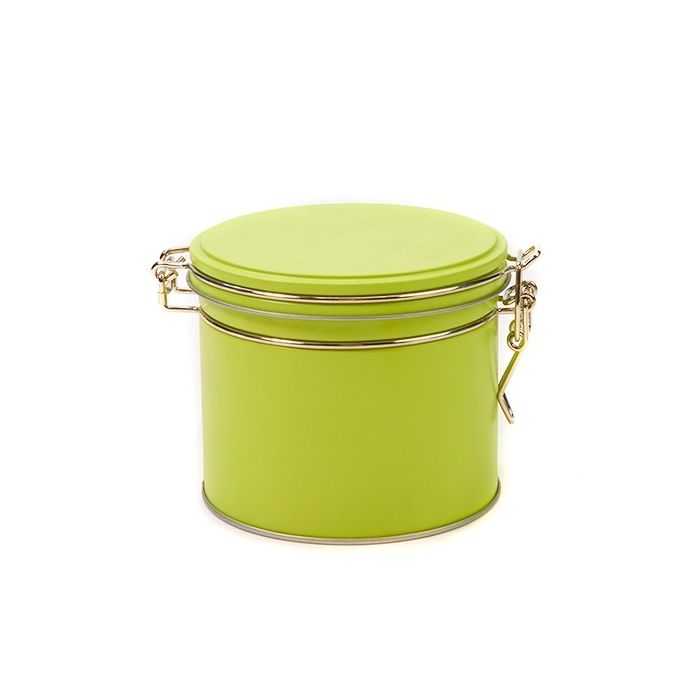 Groen blik met klipsluiting