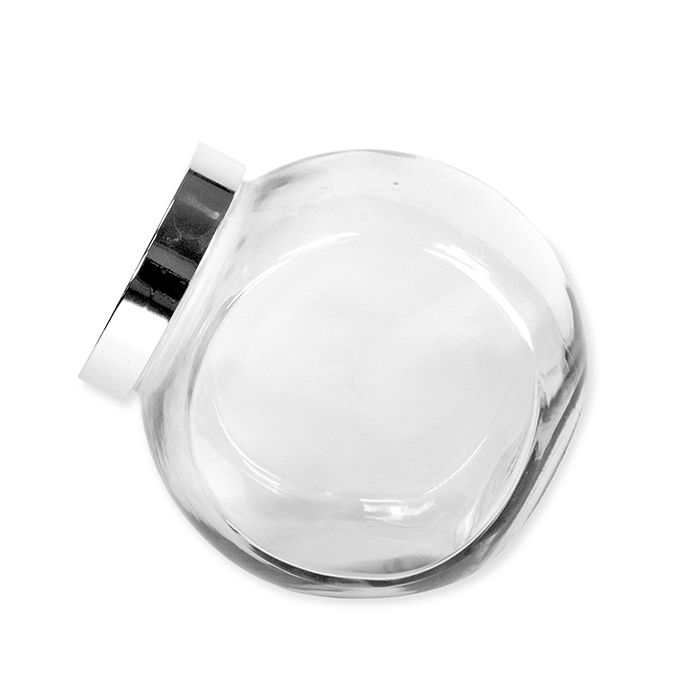 Glazen pot 2 liter zilver- foto 1