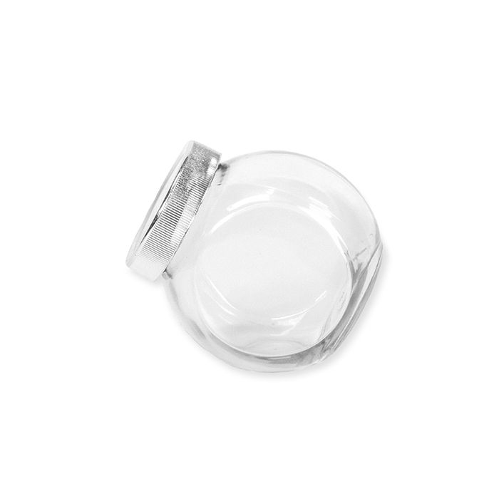 Glazen pot 0,4 liter zilver- foto 1