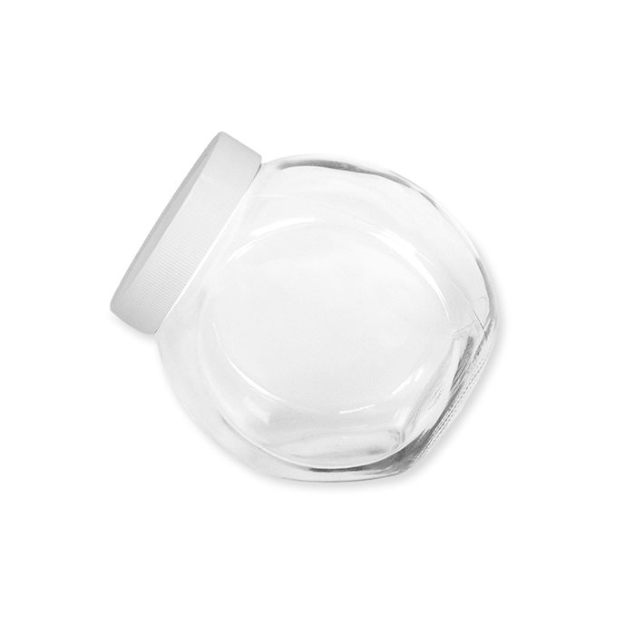 Glazen pot 0,9 liter wit - foto 1