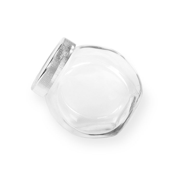 Glazen pot 0,9 liter zilver- foto 1