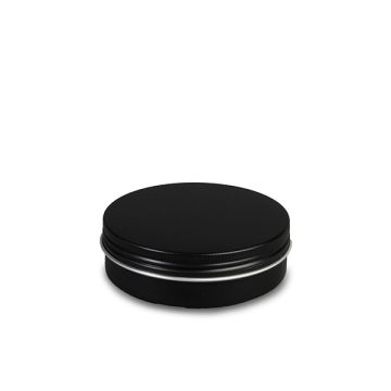 Rond zwart alu blikje - 100 ml