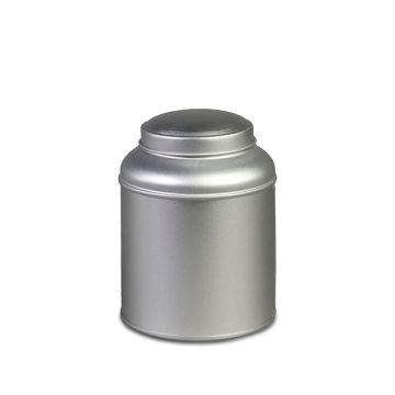 Blik met koepeldeksel - zilver