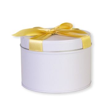 Geschenkblik met gouden strik 