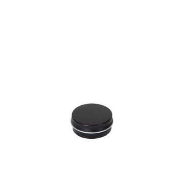 Zwart alumium blik rond - 15 ml