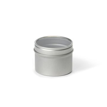 Rond kruidenblikje met venster