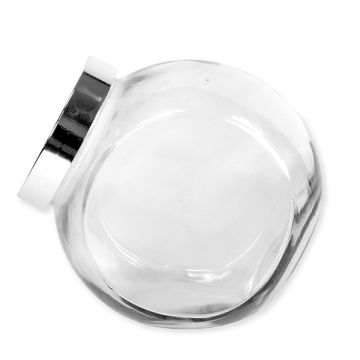 Glazen pot 2 liter zilver- foto 1