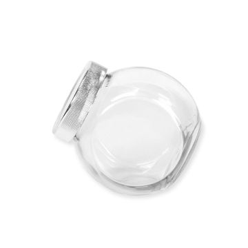 Glazen pot 0,4 liter zilver- foto 1