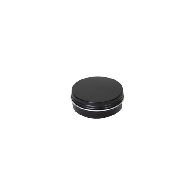 Zwart aluminium blik rond - 60 ml