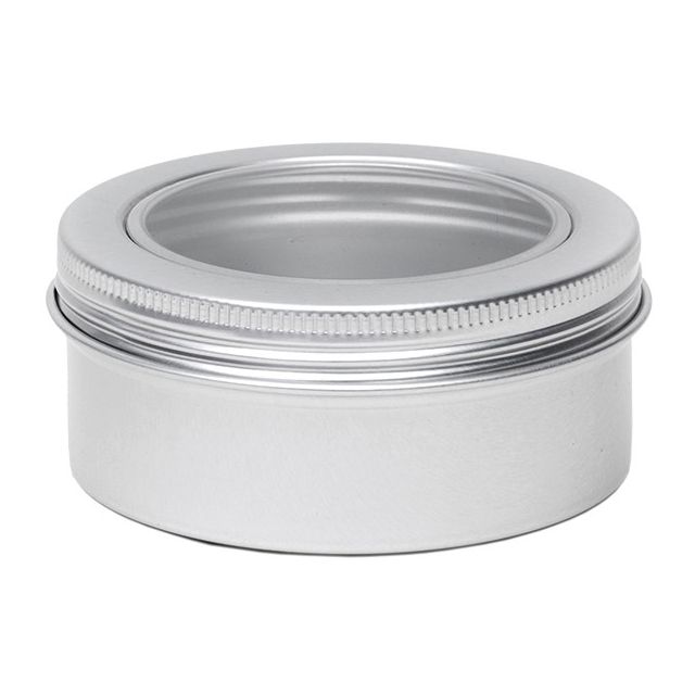 Aluminium blik rond met venster - 80 ml