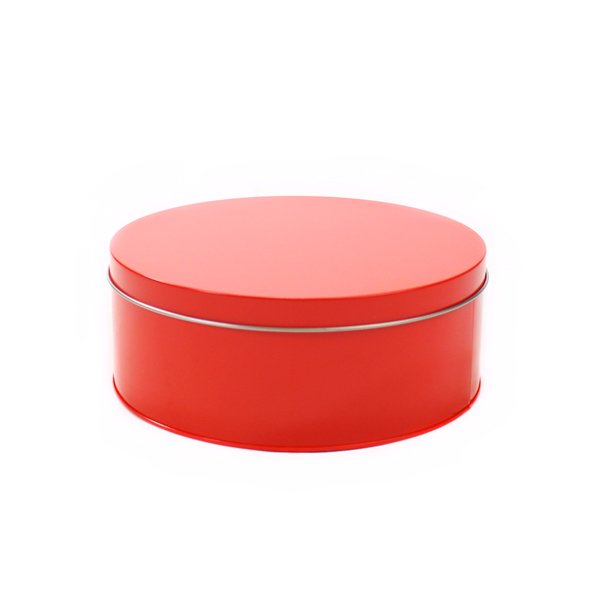 Rood rond koekblik