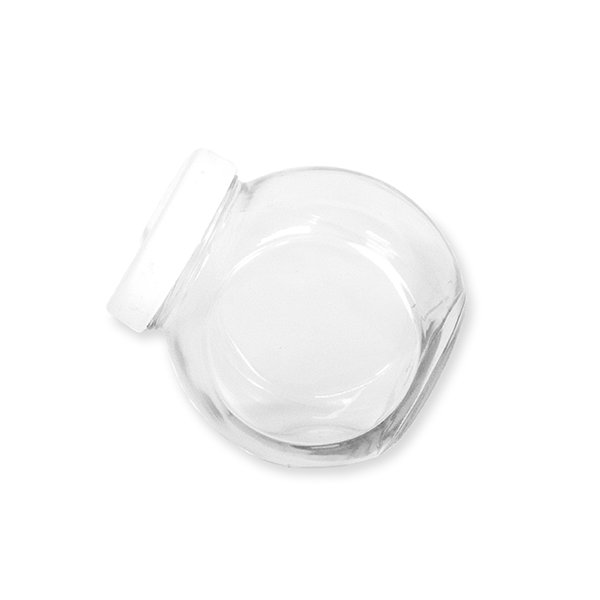 Glazen pot 0,4 liter wit- foto 1
