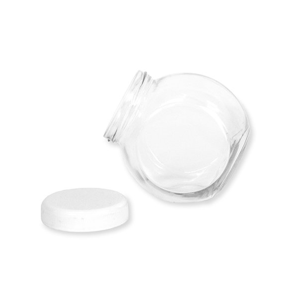 Glazen pot 0,4 liter wit- foto 2