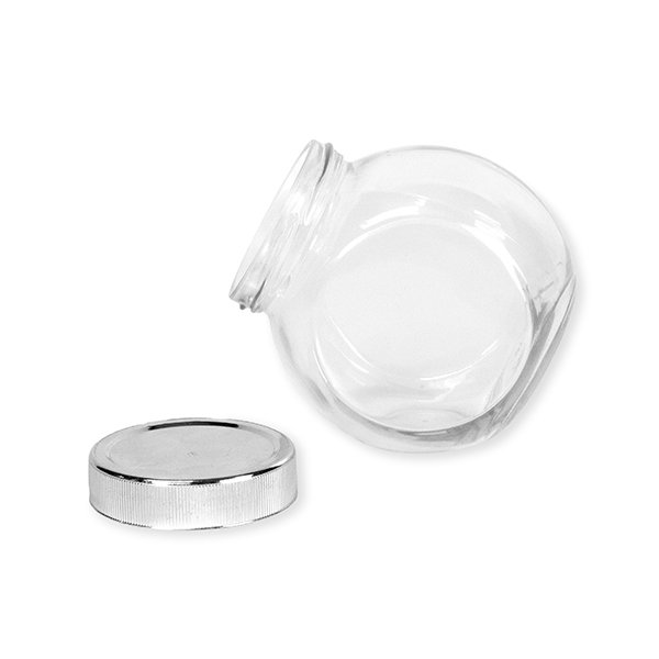 Glazen pot 0,4 liter zilver- foto 4