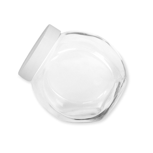 Glazen pot 0,9 liter wit- foto 3