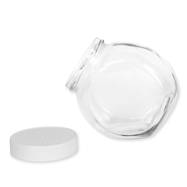 Glazen pot 0,9 liter wit- foto 4