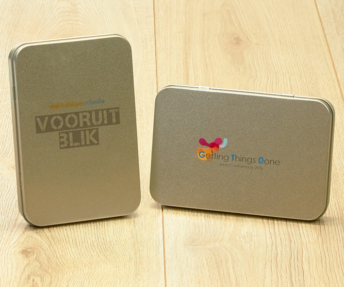 A5 Blikken met full colour bedrukking