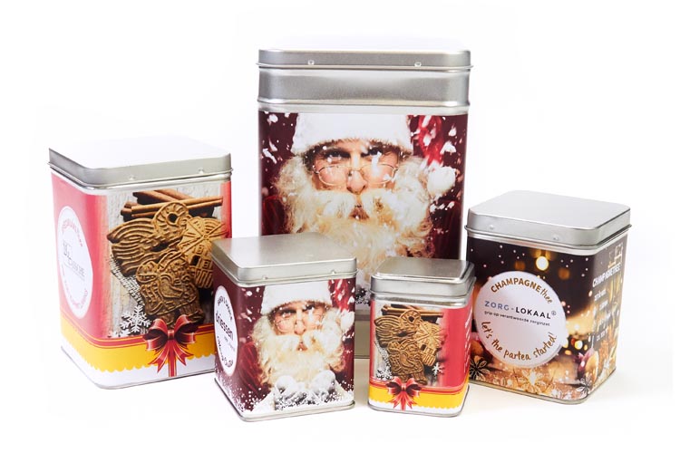 Theeblikken bedrukken, val op in de keuken