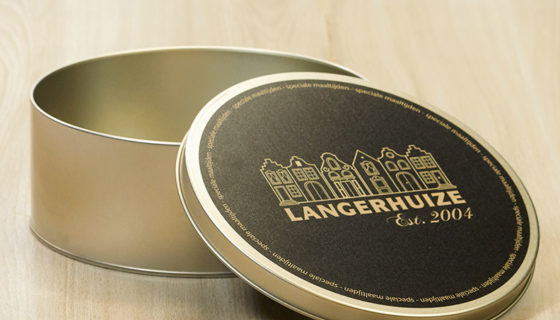 Koekblikken met bedrukking voor Langerhuize
